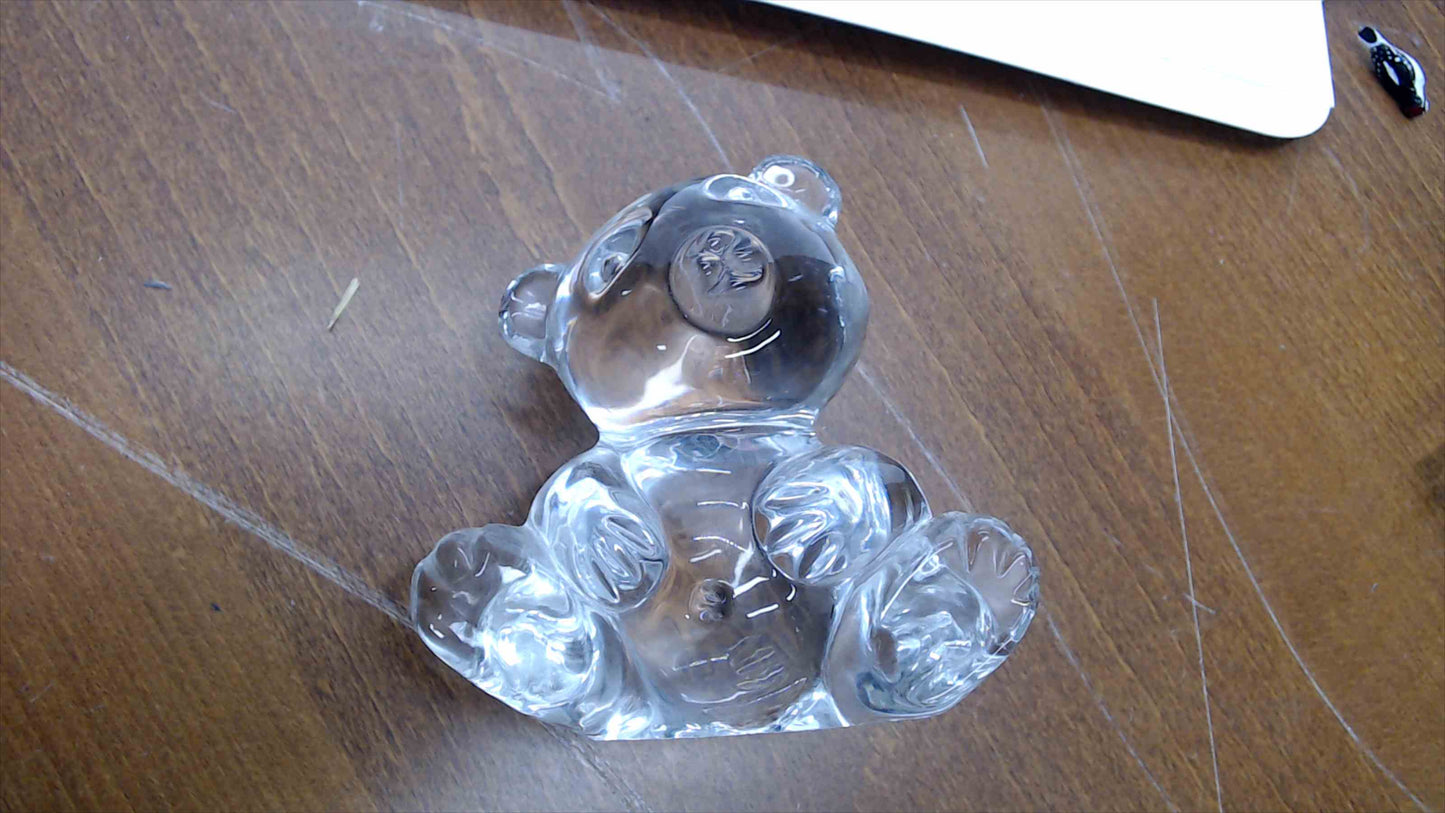 Vintage West German 24% Lead Crystal Teddy Bear Figurine – 4.25" – Pre-1990
