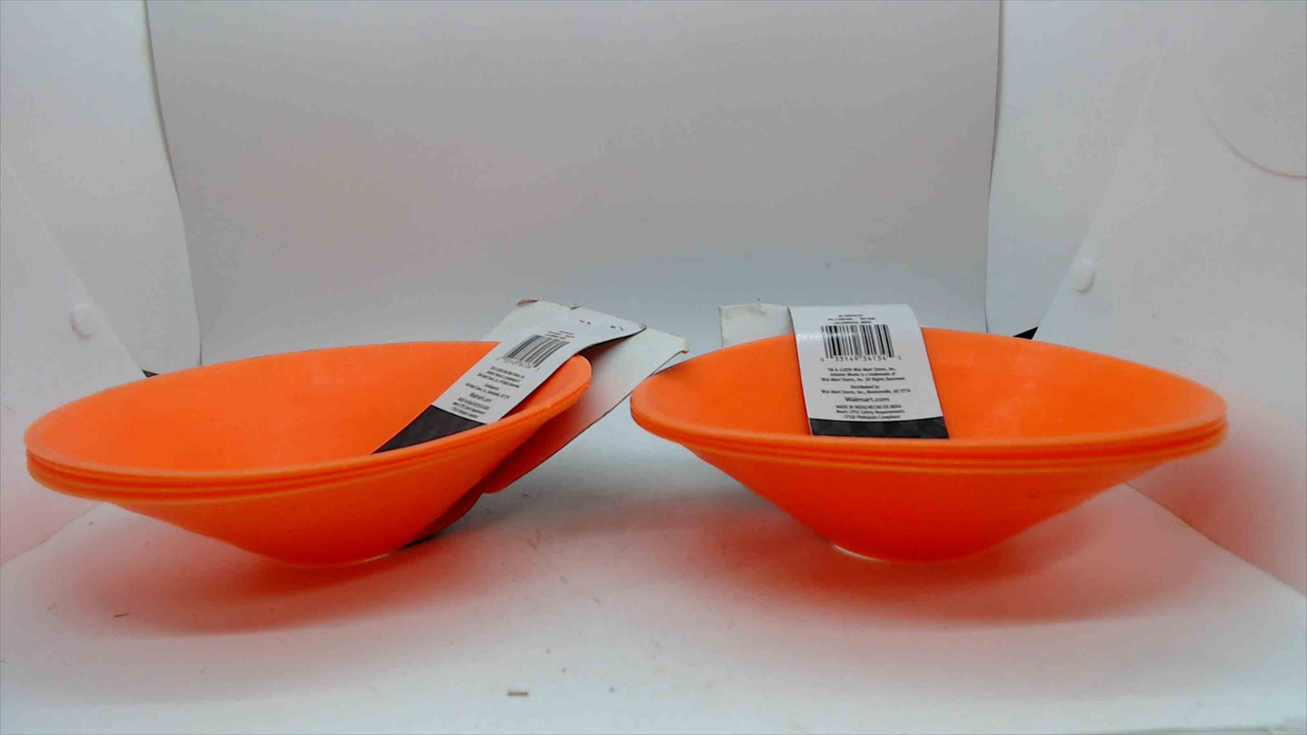 Athletic Works Orange Disc Cones – 2 Packs of 4 (8 Total) – Low-Profile Flexible Field Marker Cones