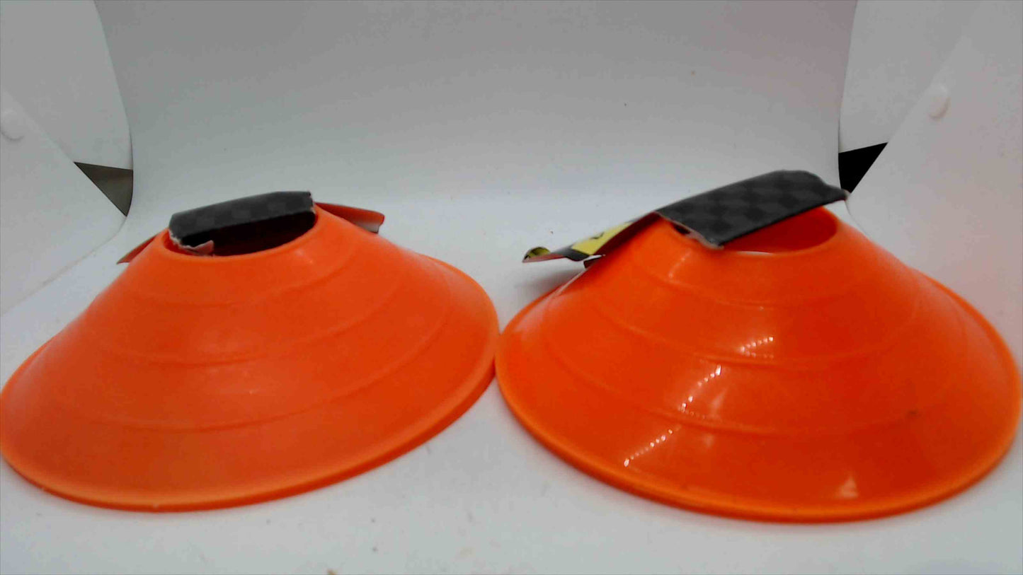 Athletic Works Orange Disc Cones – 2 Packs of 4 (8 Total) – Low-Profile Flexible Field Marker Cones