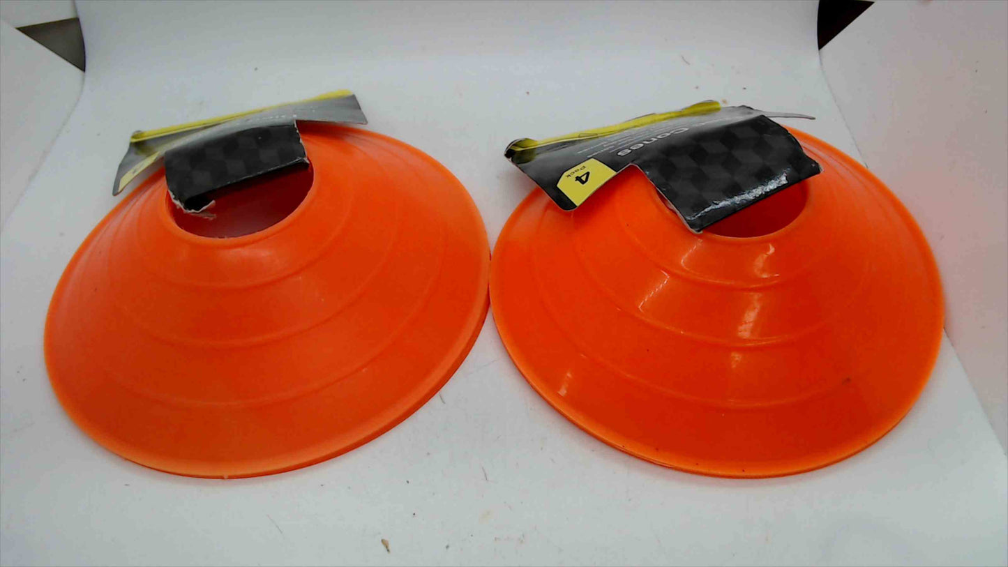 Athletic Works Orange Disc Cones – 2 Packs of 4 (8 Total) – Low-Profile Flexible Field Marker Cones