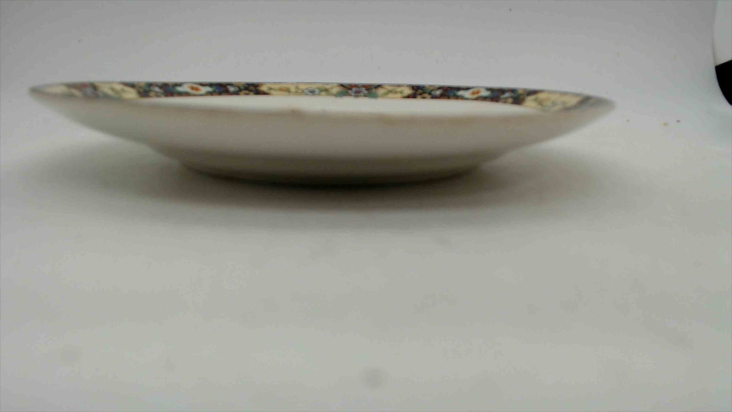 Antique Saxon China Imari-Style Bread Plate – Cobalt Floral Border – Sebring Pottery – 6"