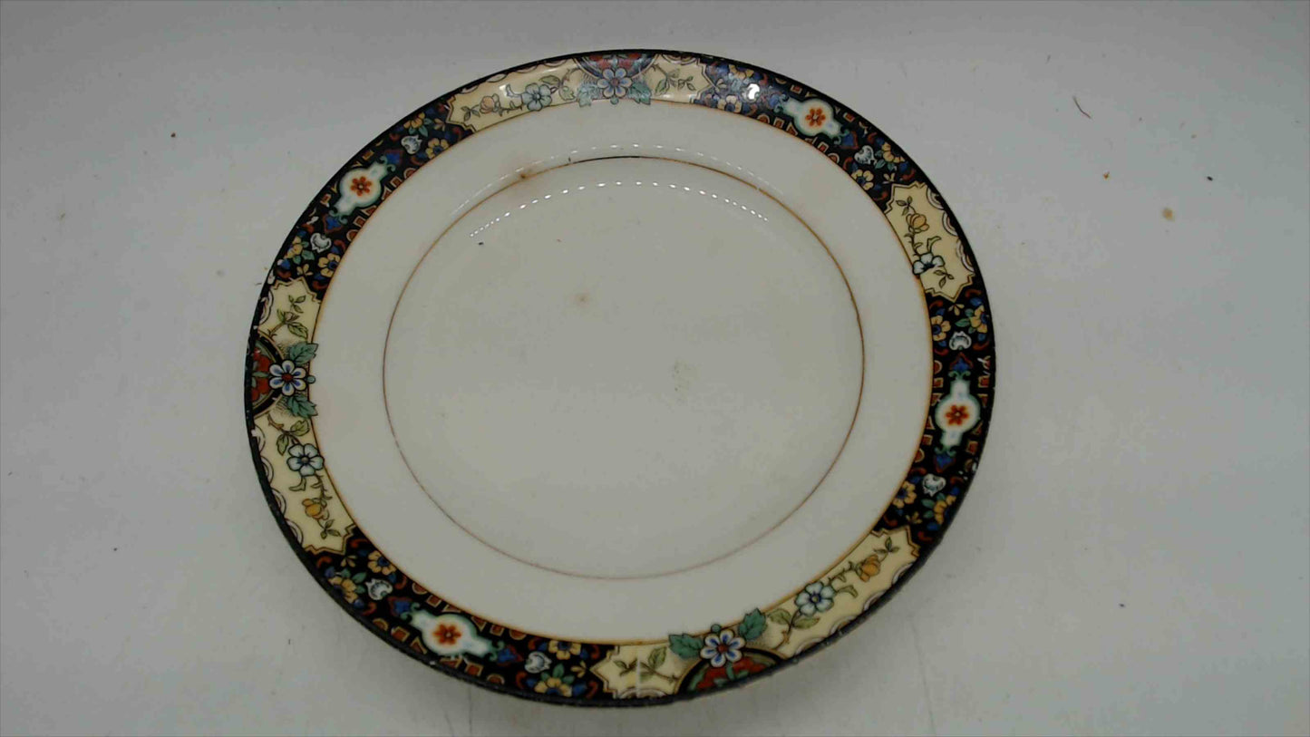 Antique Saxon China Imari-Style Bread Plate – Cobalt Floral Border – Sebring Pottery – 6"