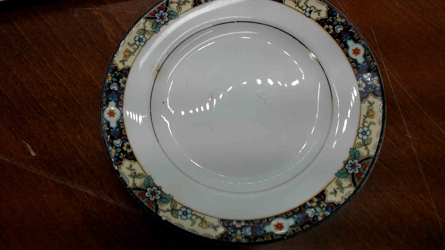Antique Saxon China Imari-Style Bread Plate – Cobalt Floral Border – Sebring Pottery – 6"