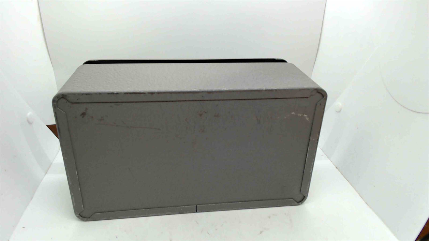 Vintage Swanco Steel Lock Box with Key — Jamestown NY USA, Gray Metal Cash Box