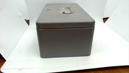 Vintage Swanco Steel Lock Box with Key — Jamestown NY USA, Gray Metal Cash Box