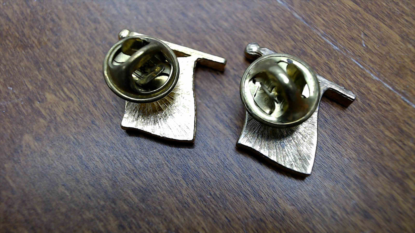 Lot of ~210 Blank Gold-Tone Flag Lapel Pin Bases with Butterfly Clutch Backs — Bulk Craft Supply Wholesale
