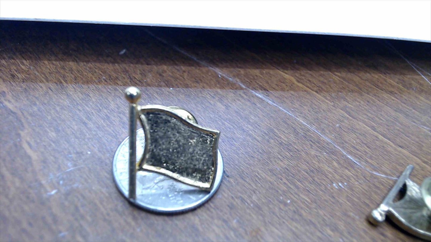 Lot of ~210 Blank Gold-Tone Flag Lapel Pin Bases with Butterfly Clutch Backs — Bulk Craft Supply Wholesale