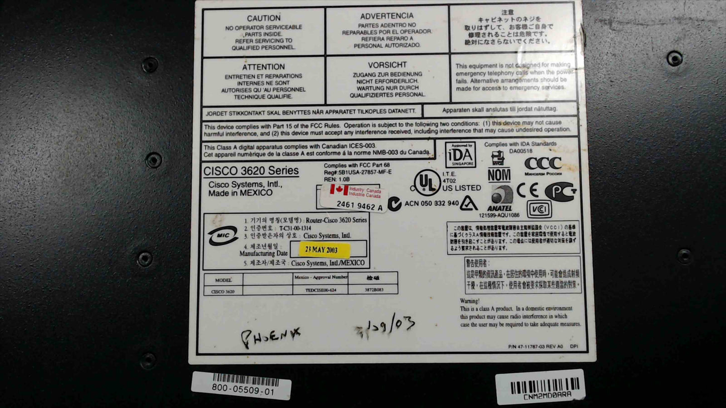 Cisco 3620 Series Modular Router — Vintage Networking Equipment (2003)