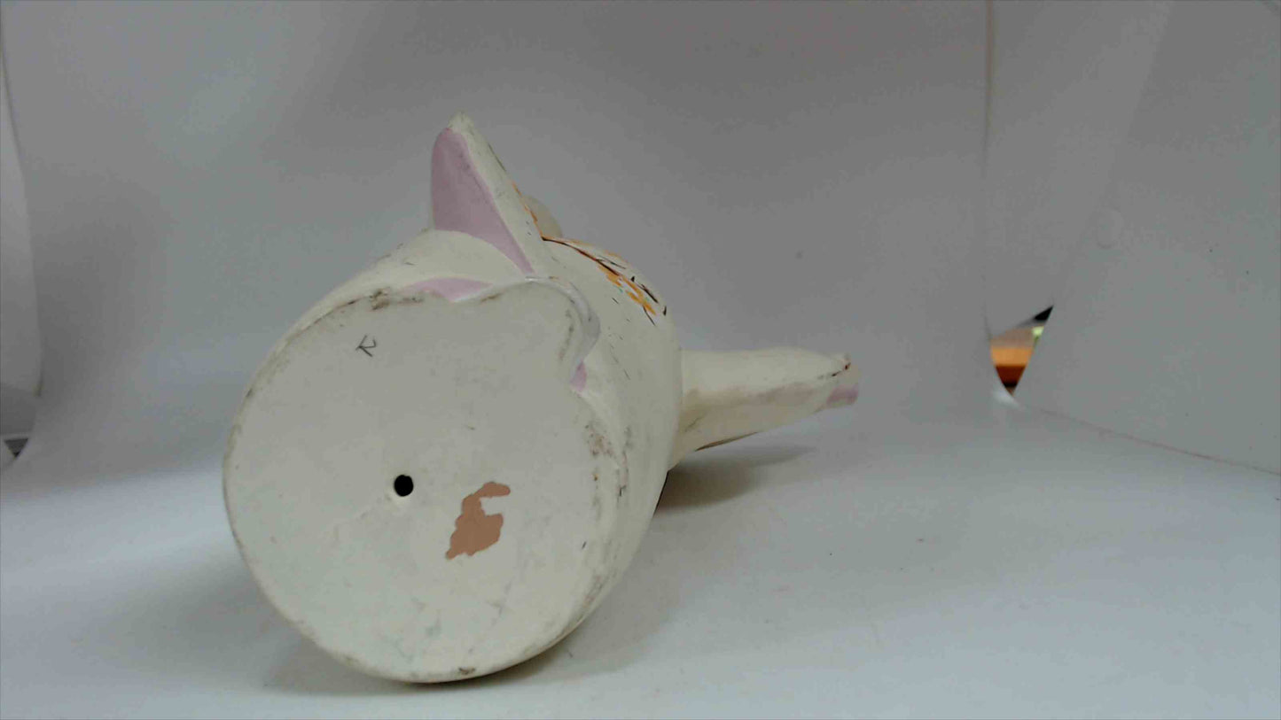 Vintage Japanese Hakata-Style Geisha Doll in White Cherry Blossom Kimono with Orange Obi