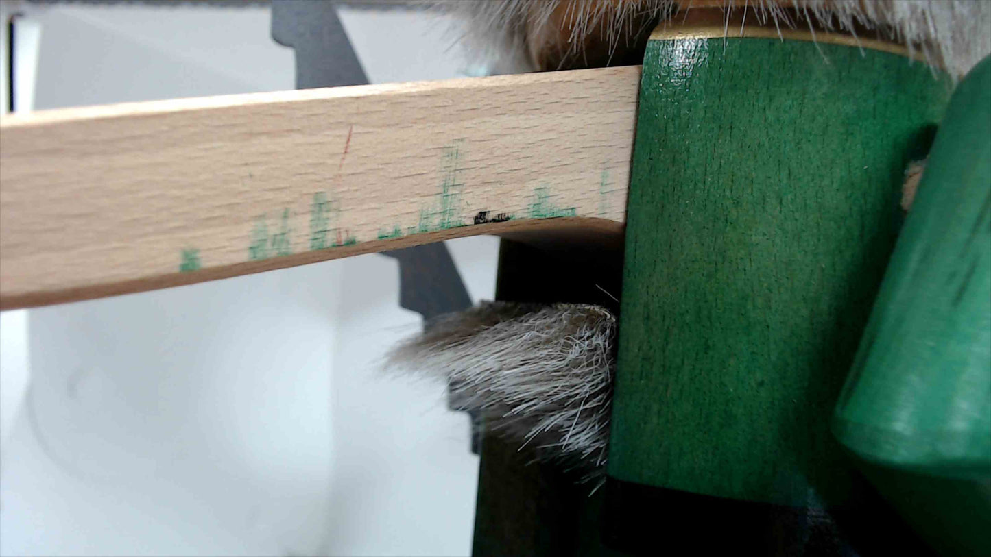 Steinbach Nutcracker Lumberjack 16"  Missing AXE, Saw is cracked, Writing on the bottom  Volkskunst Germany