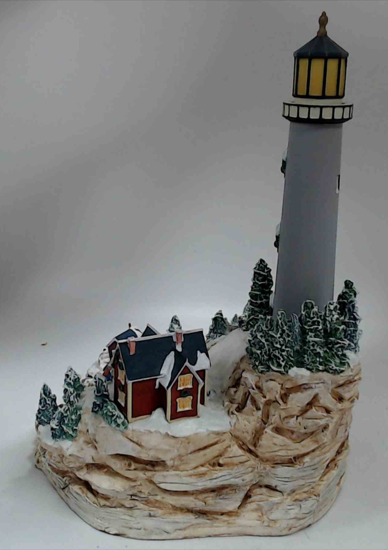 LENOX Light At Holiday Harbor 2001 Snowy Winter Lighthouse Village Sculpture