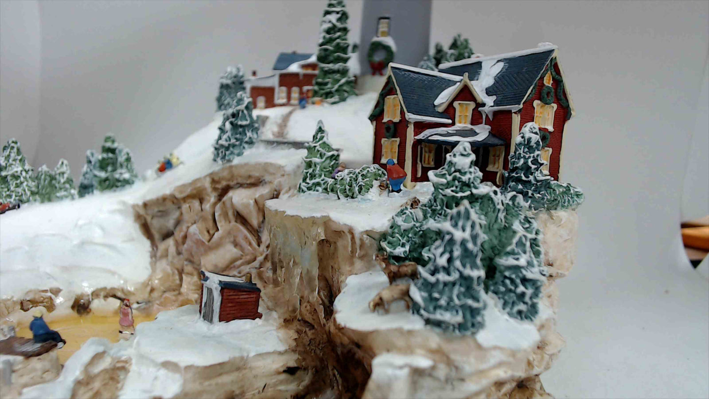 LENOX Light At Holiday Harbor 2001 Snowy Winter Lighthouse Village Sculpture