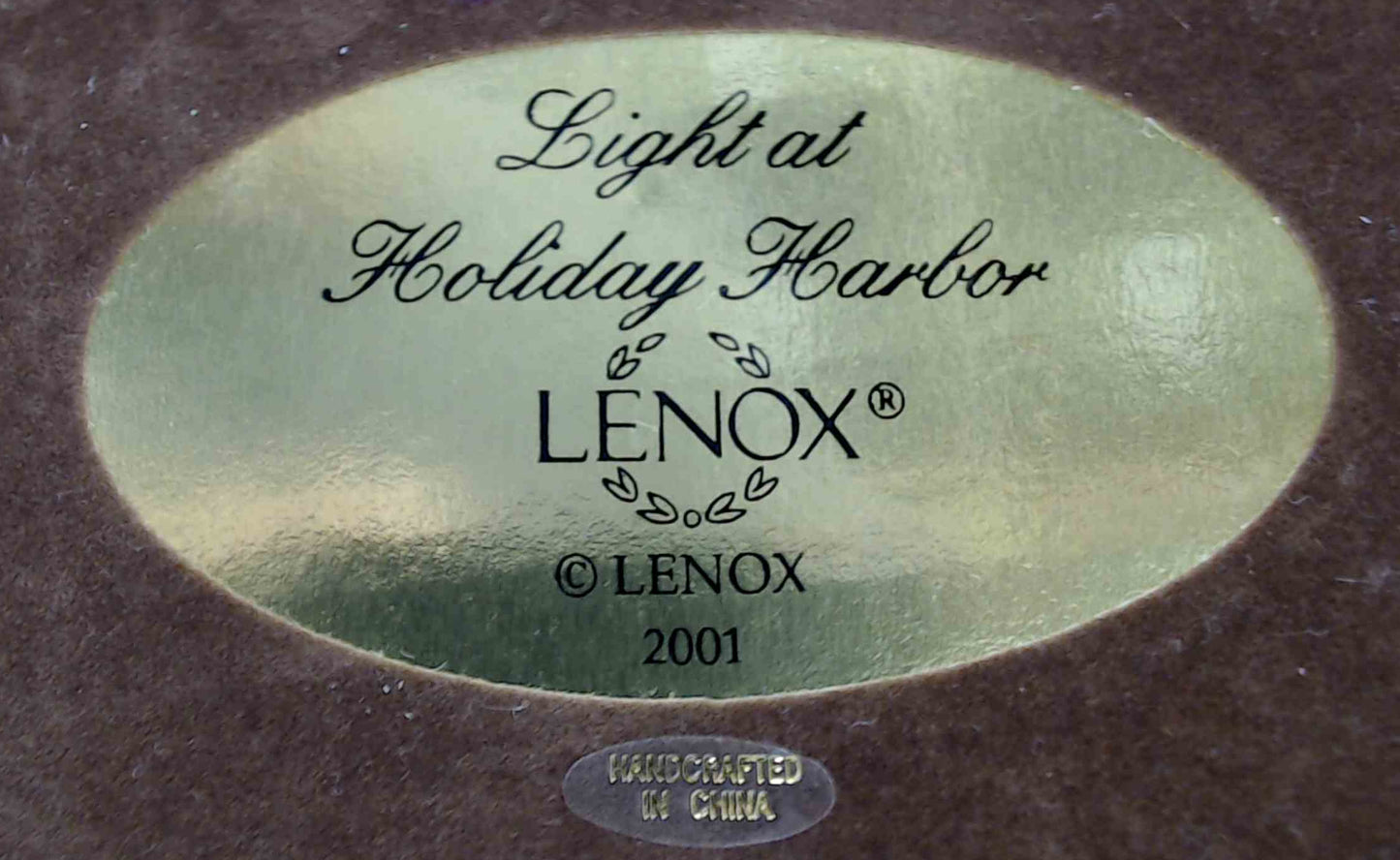 LENOX Light At Holiday Harbor 2001 Snowy Winter Lighthouse Village Sculpture