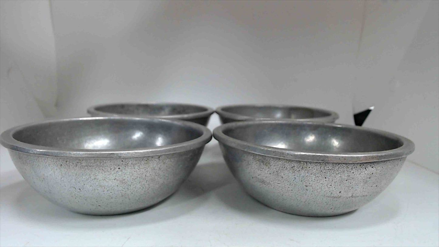 Lot of 4 Pewter Small Bowls 4 3/4" Unmarked