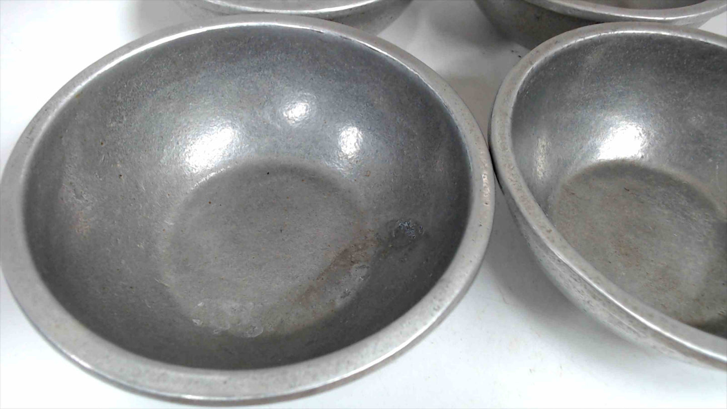 Lot of 4 Pewter Small Bowls 4 3/4" Unmarked