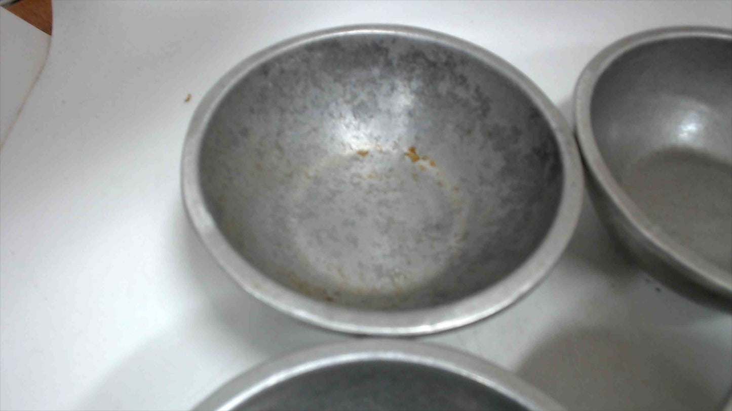 Lot of 4 Pewter Small Bowls 4 3/4" Unmarked
