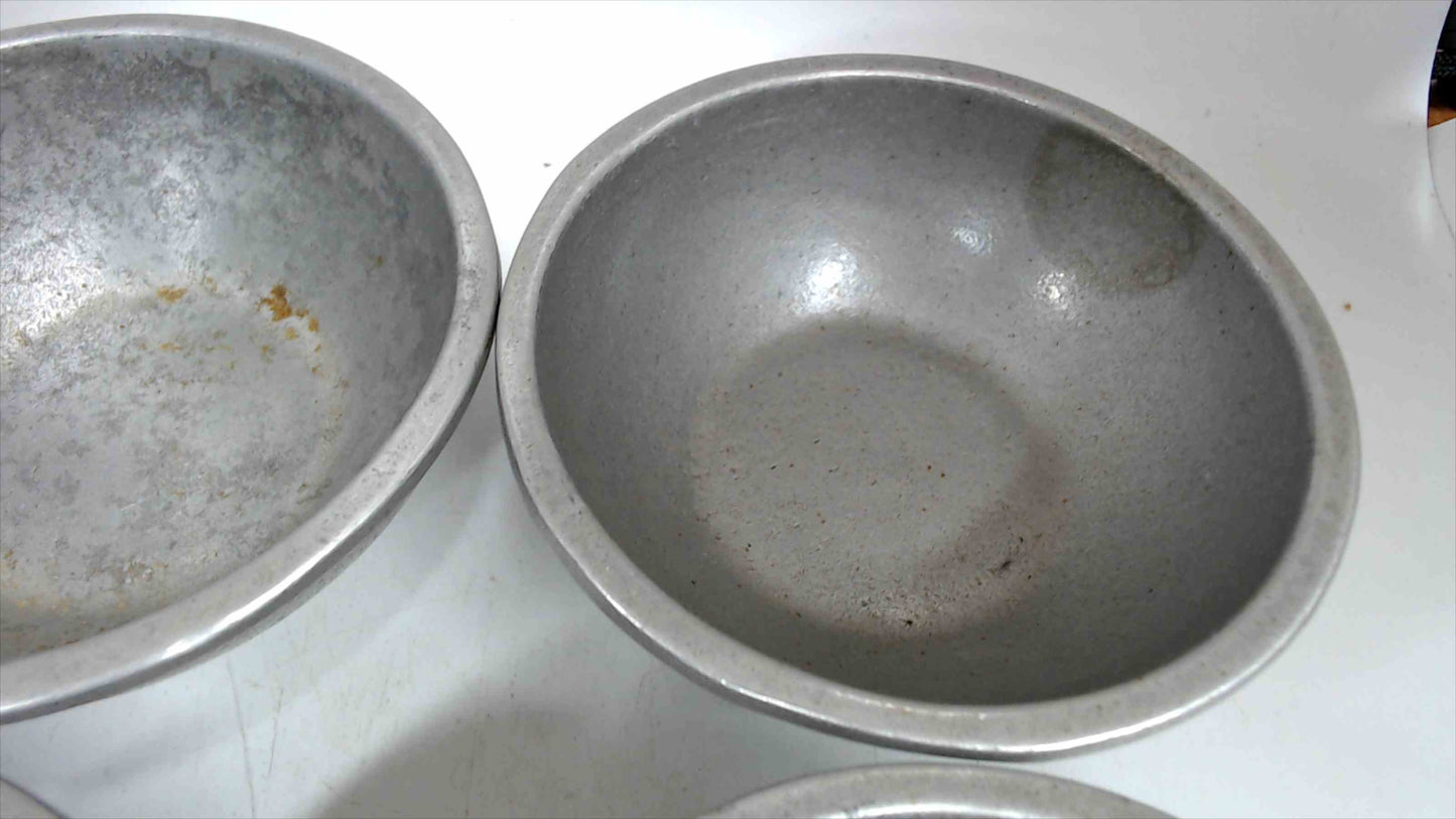 Lot of 4 Pewter Small Bowls 4 3/4" Unmarked