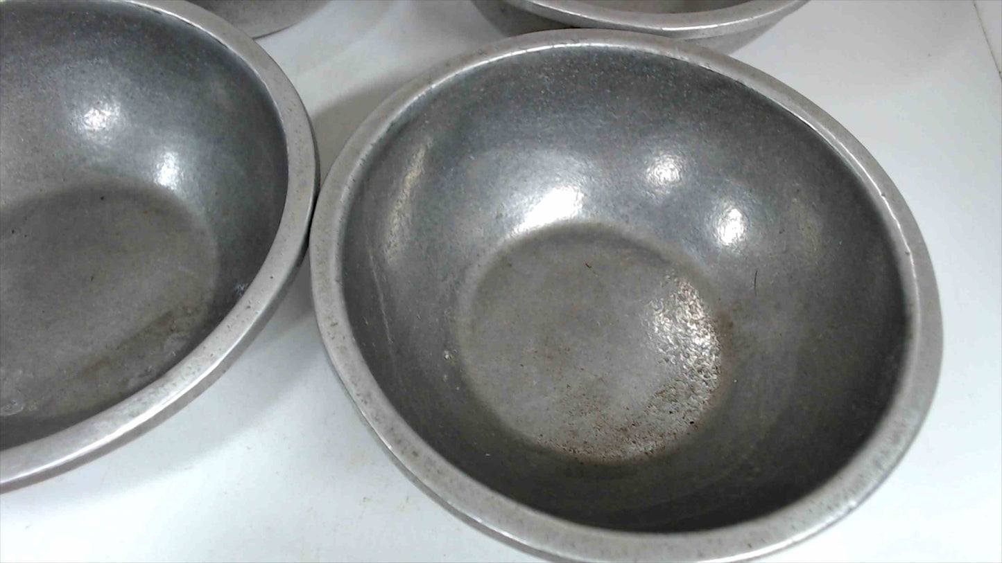 Lot of 4 Pewter Small Bowls 4 3/4" Unmarked