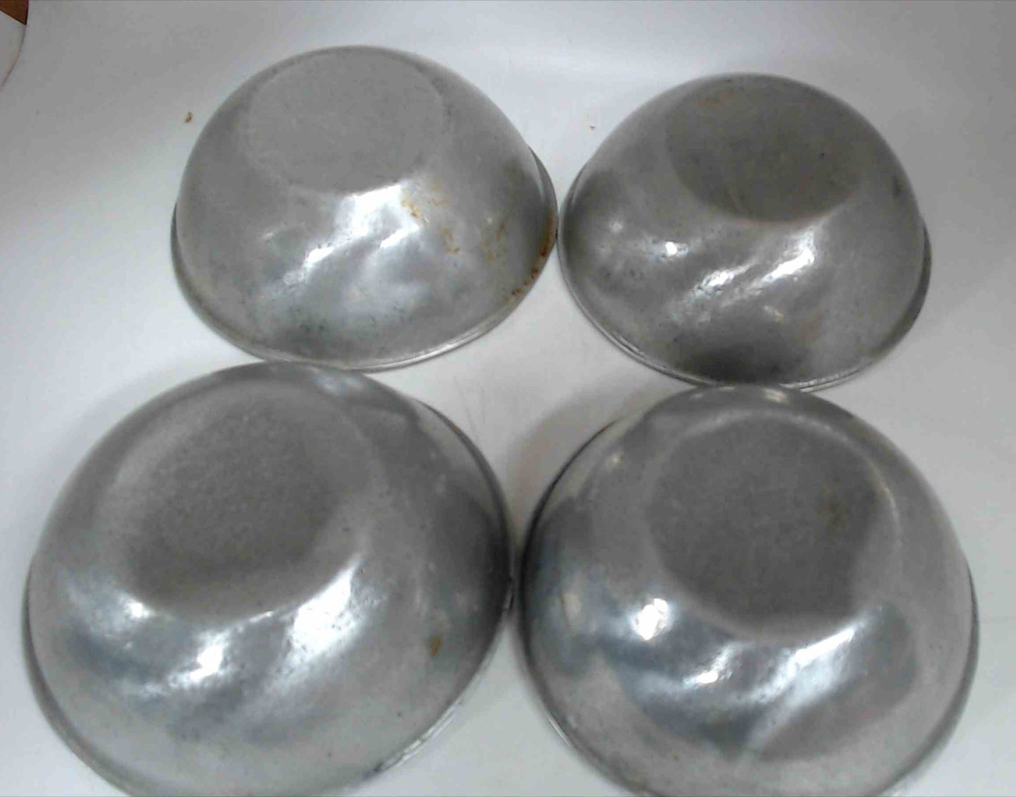 Lot of 4 Pewter Small Bowls 4 3/4" Unmarked