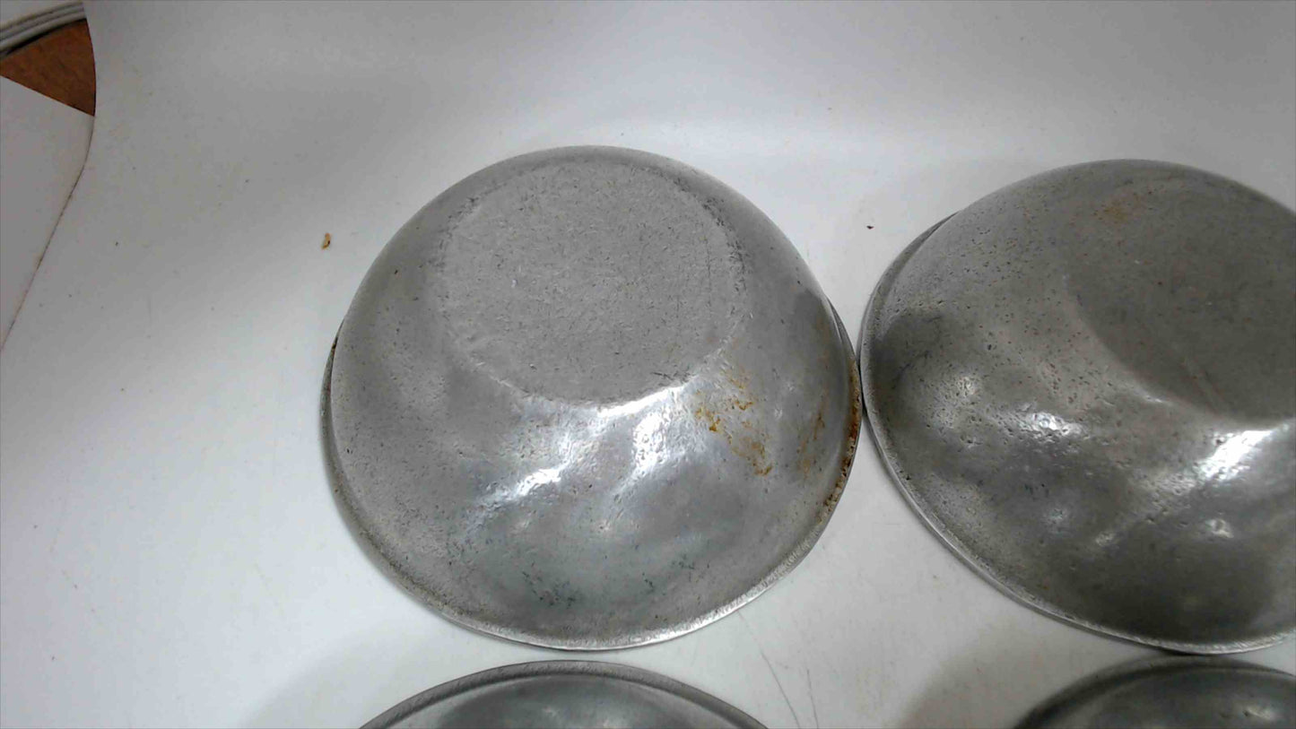Lot of 4 Pewter Small Bowls 4 3/4" Unmarked