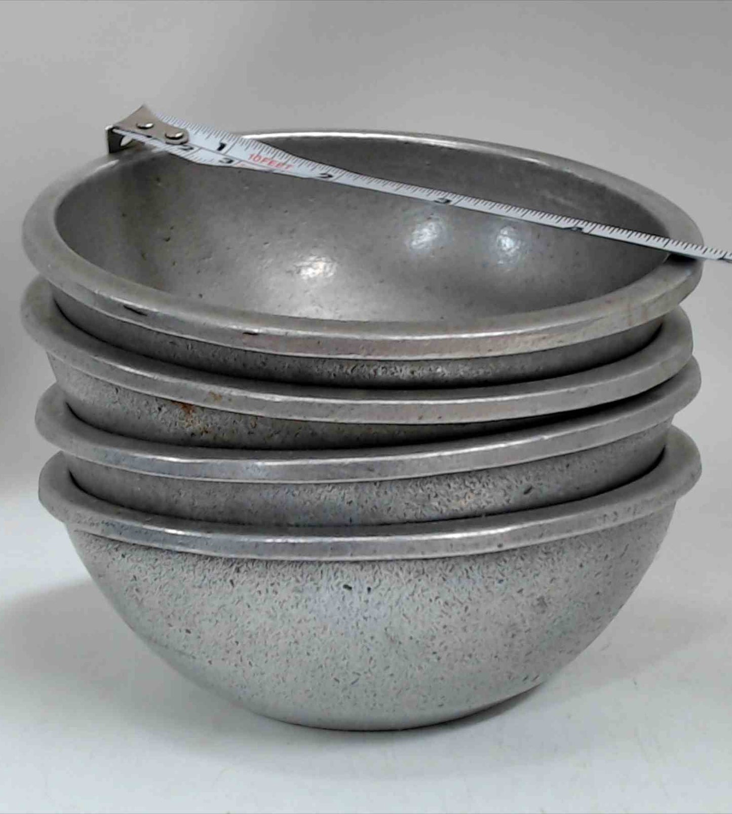 Lot of 4 Pewter Small Bowls 4 3/4" Unmarked