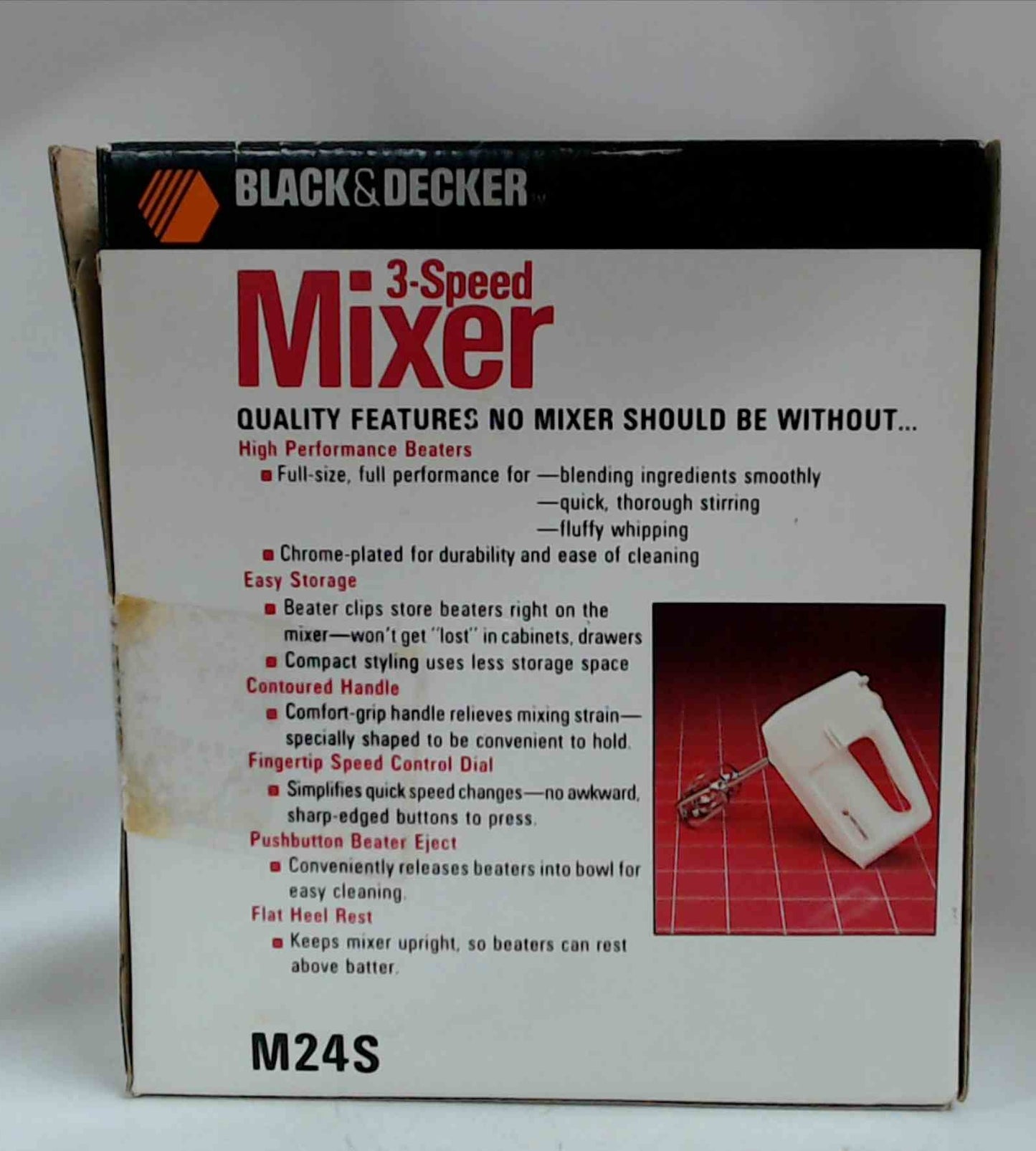 Vintage Black & Decker 3 Speed Hand Mixer with Box M24S