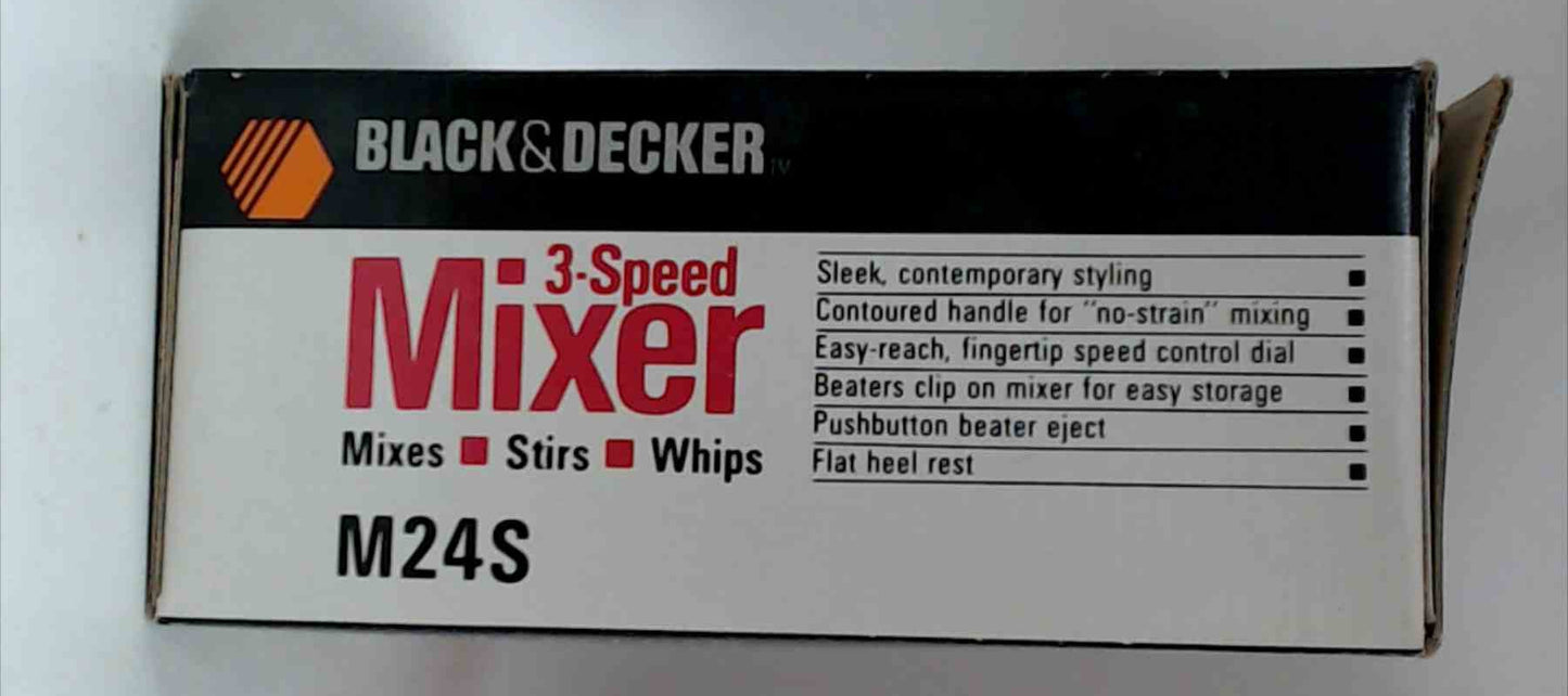 Vintage Black & Decker 3 Speed Hand Mixer with Box M24S