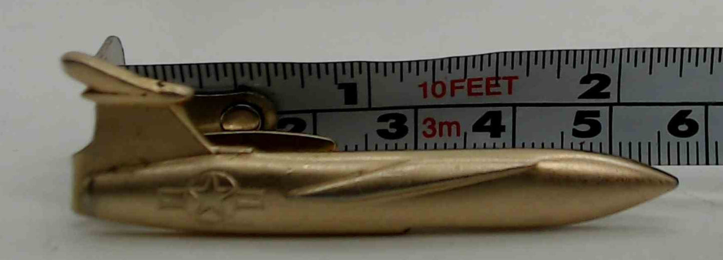 Vintage USAF Jet Tie Clip Gold Tone Hickok USA