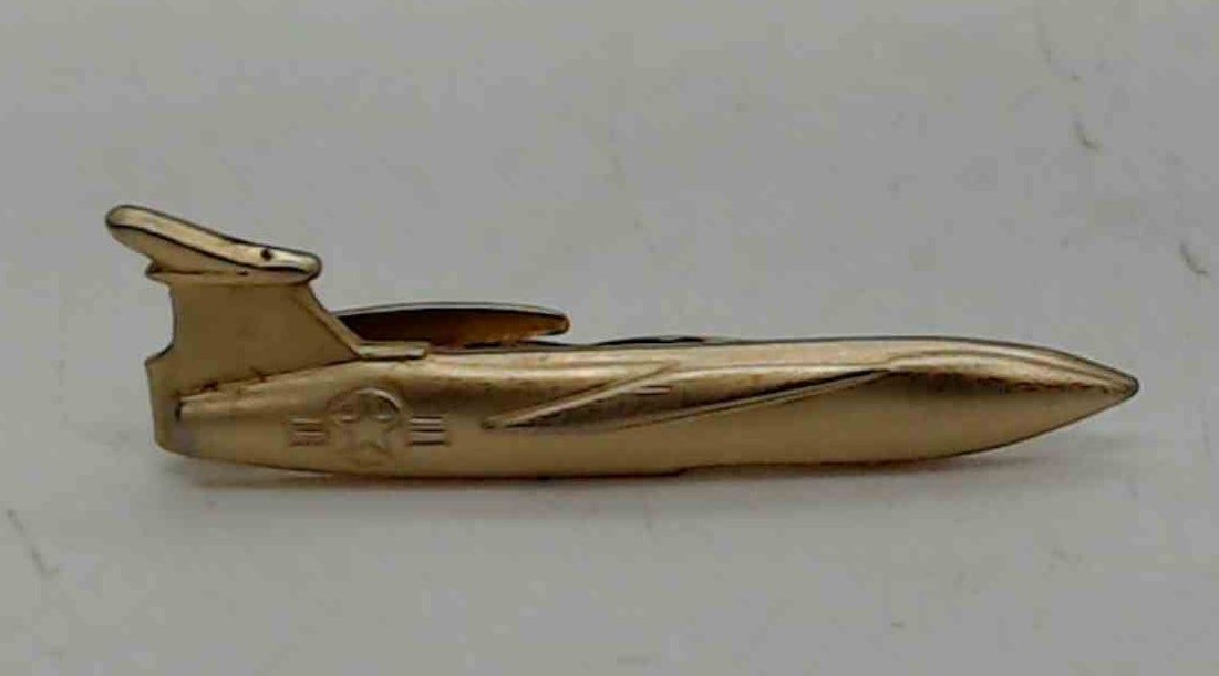 Vintage USAF Jet Tie Clip Gold Tone Hickok USA