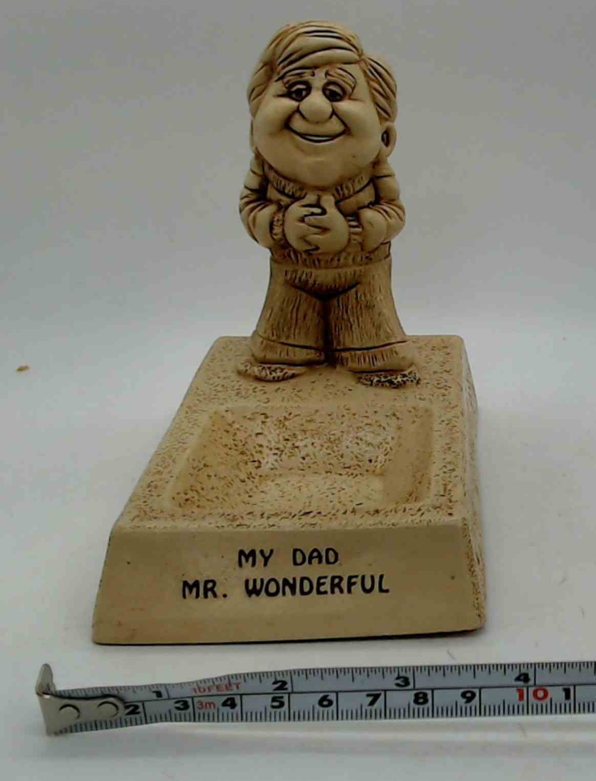 My Dad Mr. Wonderful Figurine & Coin Tray Dish 1973 Paula AW-45 Made in USA