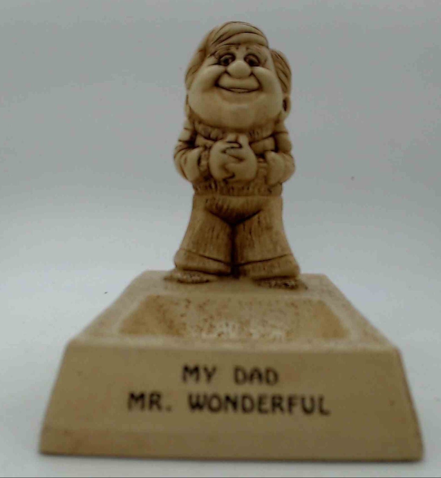 My Dad Mr. Wonderful Figurine & Coin Tray Dish 1973 Paula AW-45 Made in USA