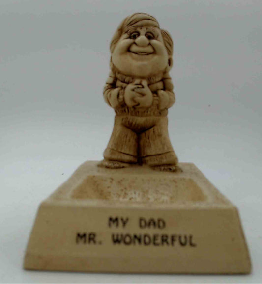 My Dad Mr. Wonderful Figurine & Coin Tray Dish 1973 Paula AW-45 Made in USA