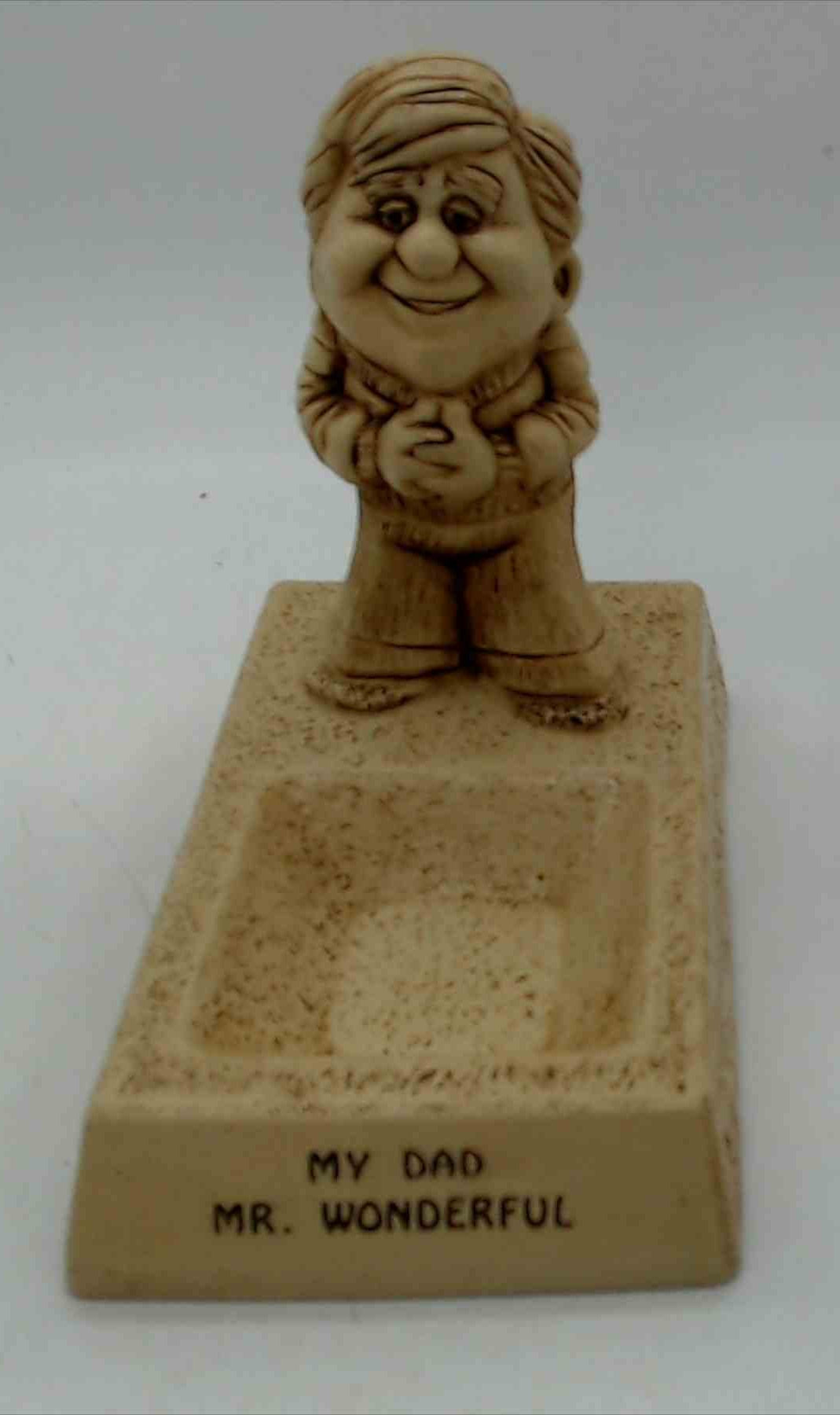 My Dad Mr. Wonderful Figurine & Coin Tray Dish 1973 Paula AW-45 Made in USA
