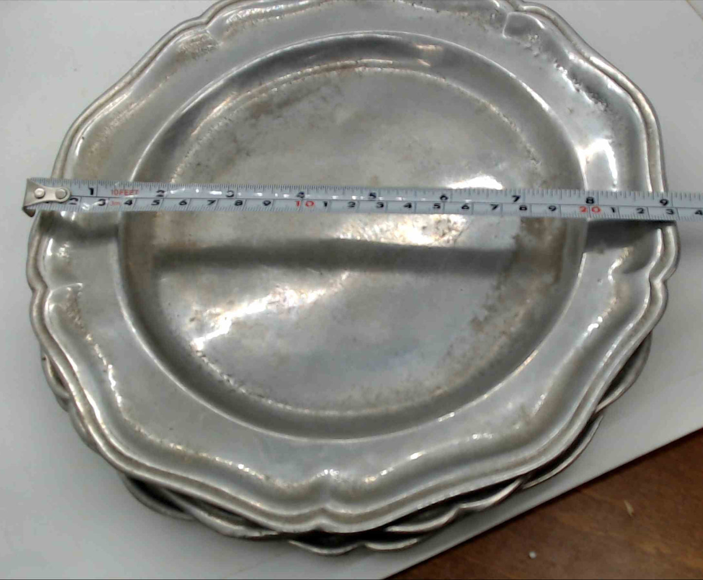Lot of 4 Vintage Wilton Pewter 9" Dinner Plates RWP Columbia, PA USA
