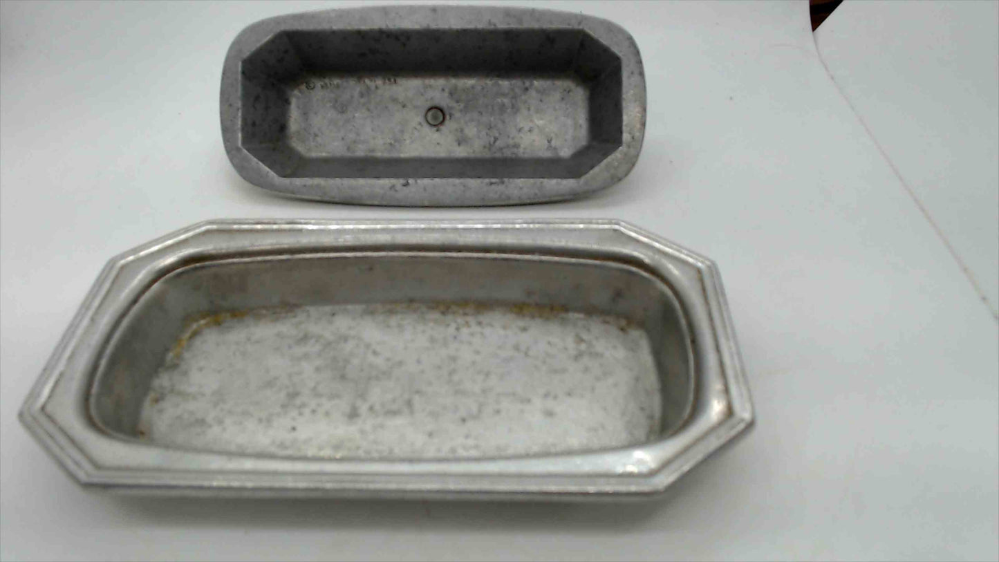 Wilton Armetale Pewter Butter Dish with Cover Octagon Shape Made in USA