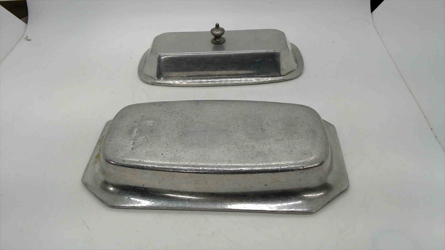 Wilton Armetale Pewter Butter Dish with Cover Octagon Shape Made in USA