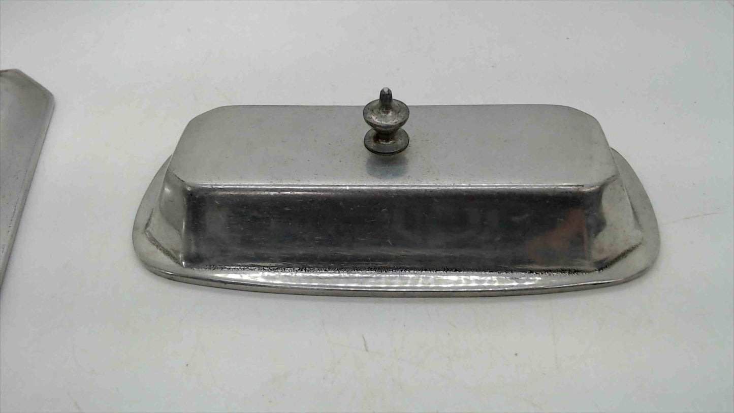 Wilton Armetale Pewter Butter Dish with Cover Octagon Shape Made in USA