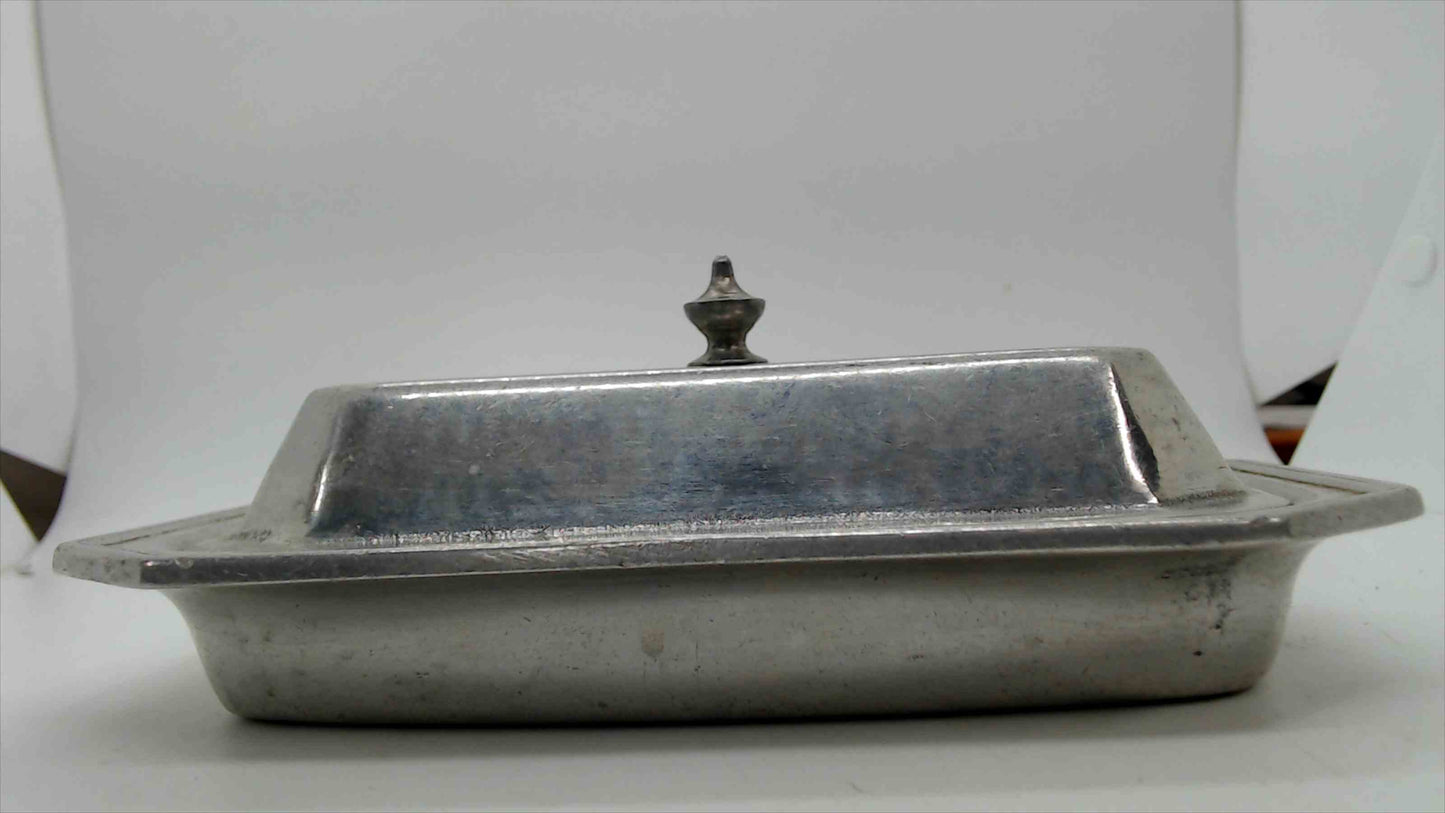 Wilton Armetale Pewter Butter Dish with Cover Octagon Shape Made in USA