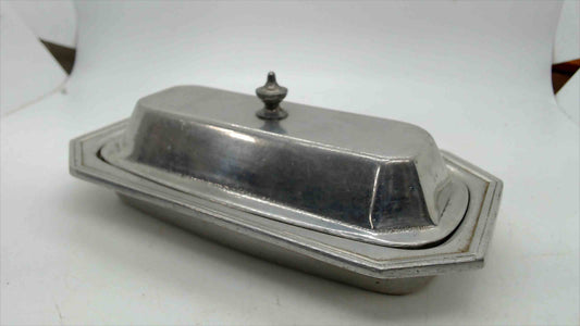 Wilton Armetale Pewter Butter Dish with Cover Octagon Shape Made in USA