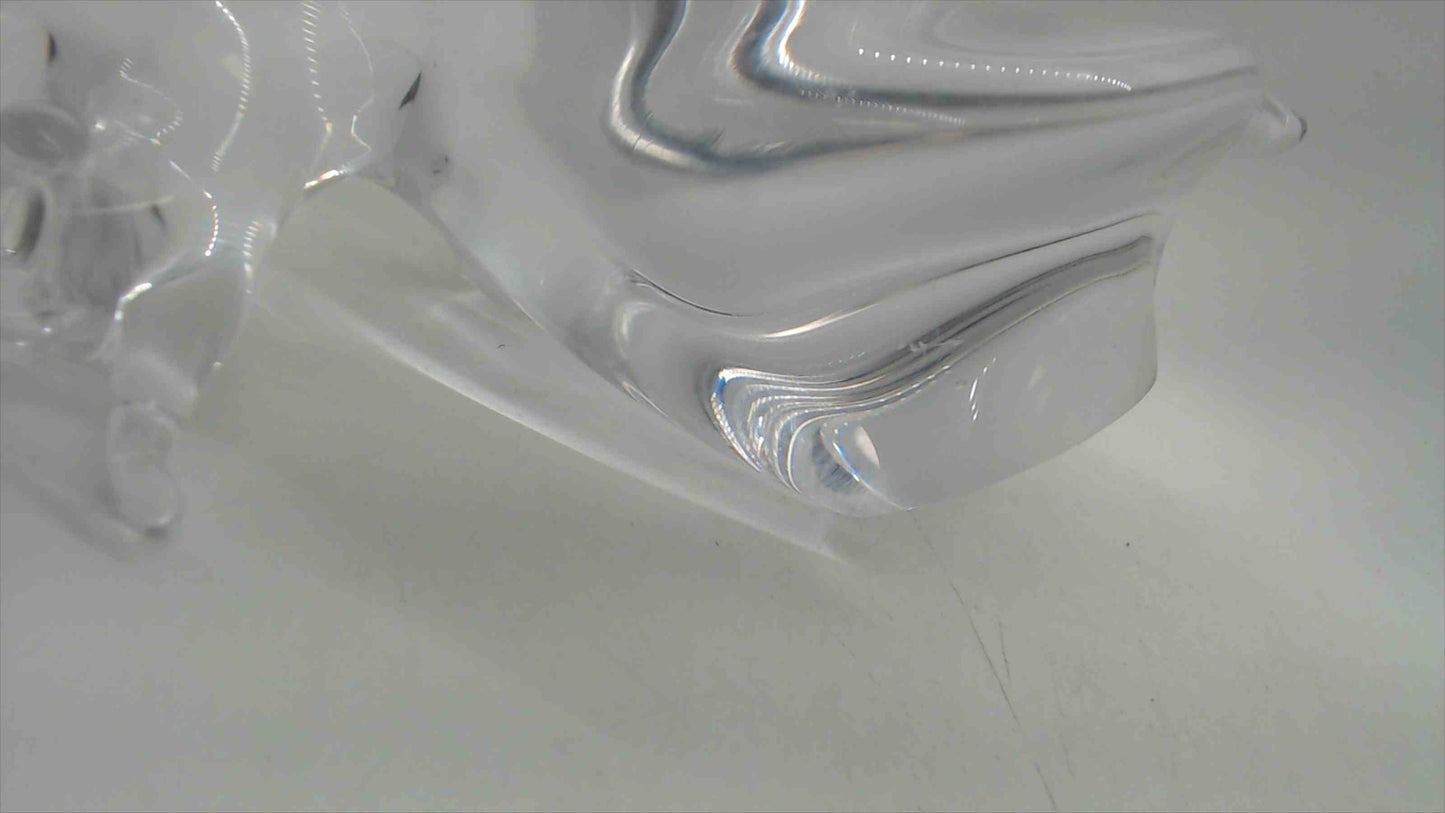 Large Heavy Crystal Art Glass Bird Figurine Sculpture — Dove or Pigeon, 9" Long, 2.5 lbs
