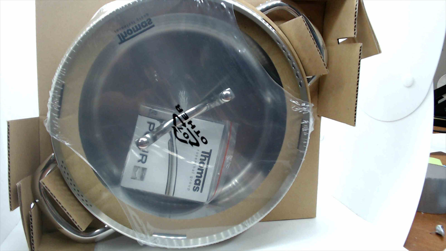 Thomas Rosenthal Group Stainless Steel Cook & Pour 5 qt Dutch Oven w/ glass 9.5" lid