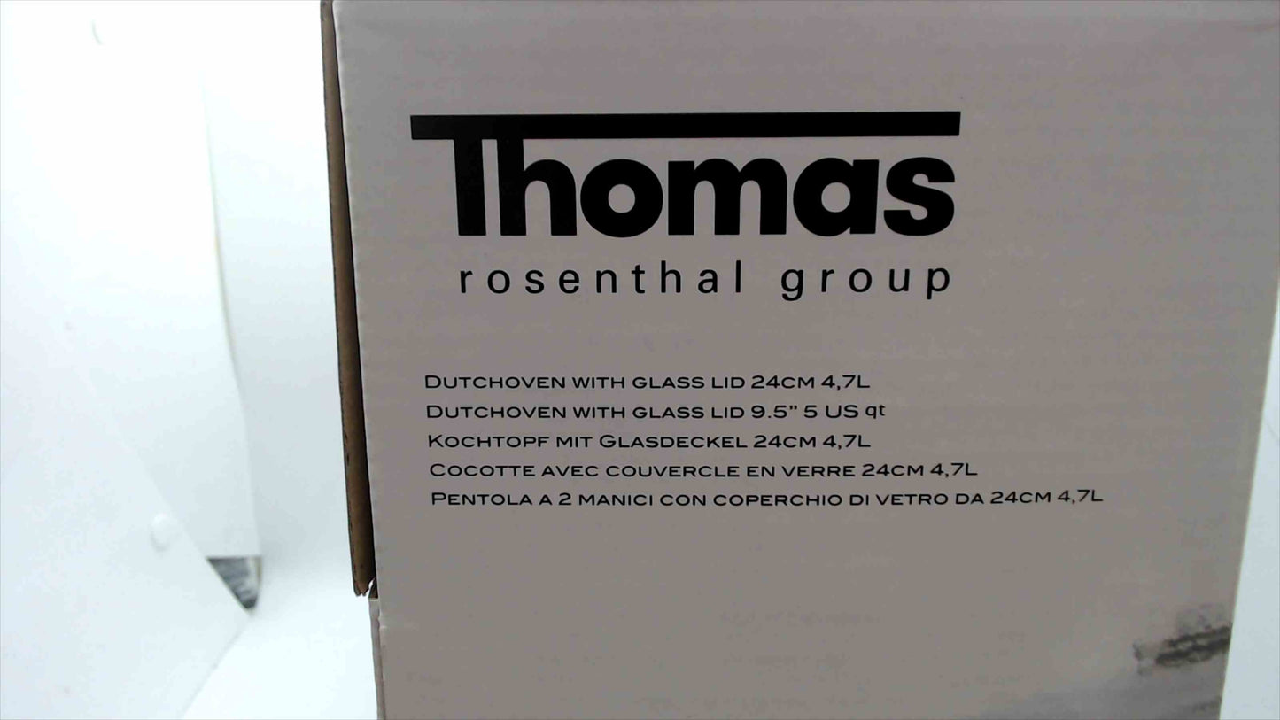 Thomas Rosenthal Group Stainless Steel Cook & Pour 5 qt Dutch Oven w/ glass 9.5" lid