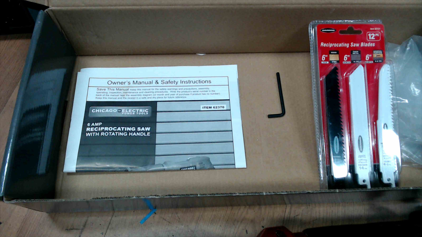 6 Amp Reciprocating Saw with Rotating Handle Chicago Electric Corded