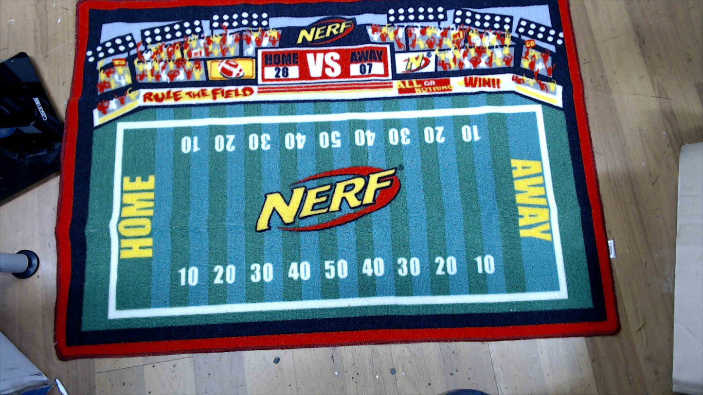 NERF Game Rug Indoor Football Toss Game USED