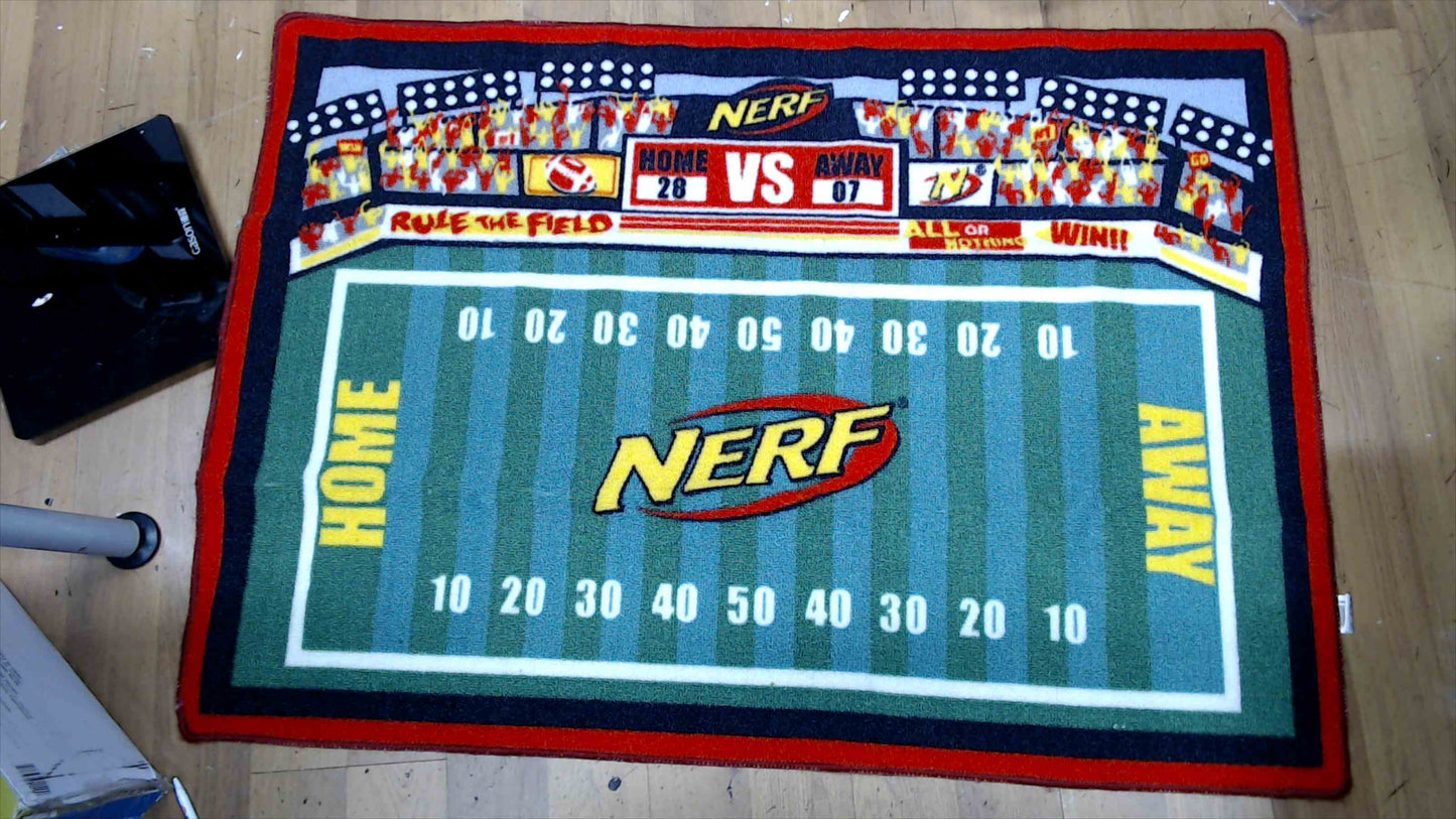 NERF Game Rug Indoor Football Toss Game USED