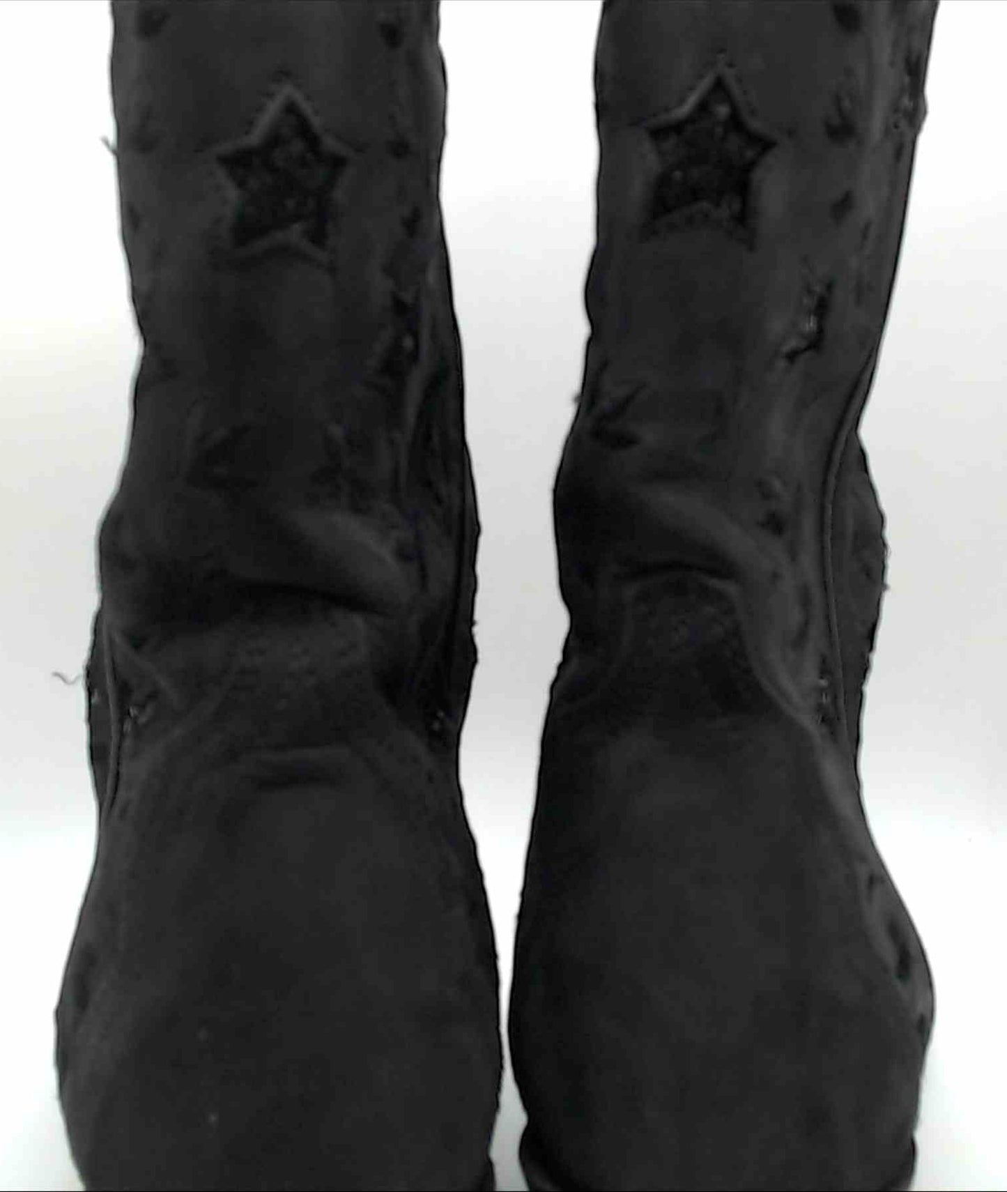 Laredo Black Womens Cowboy Boots with Sequin Stars and embroidered leaves Size 9 M