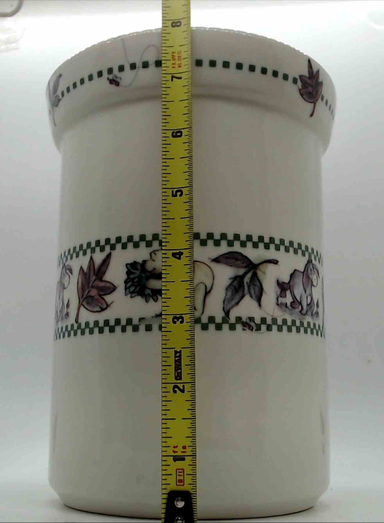 Winnie the Pooh Works Stoneware Jar with lid 8"tall 5" wide