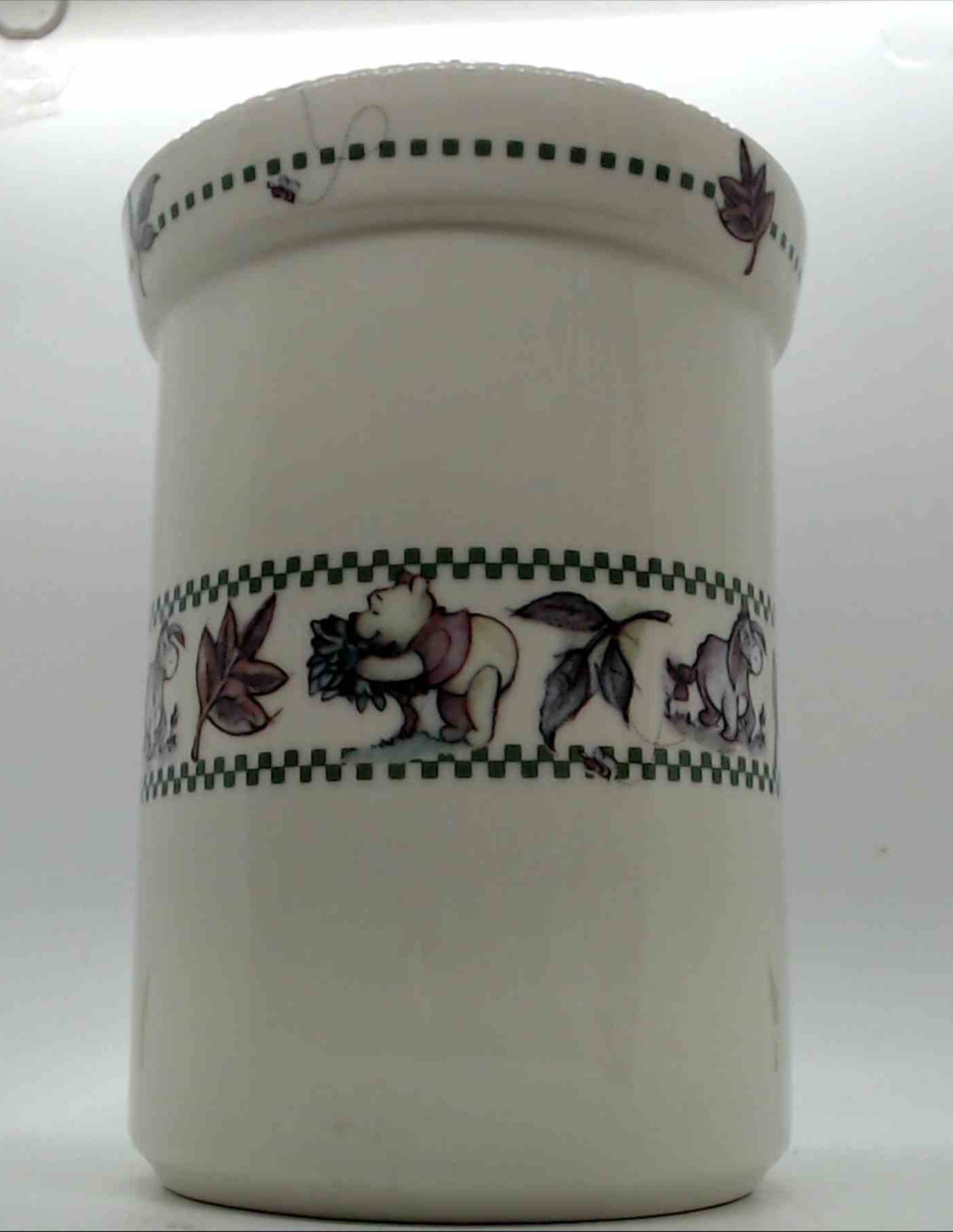 Winnie the Pooh Works Stoneware Jar with lid 8"tall 5" wide