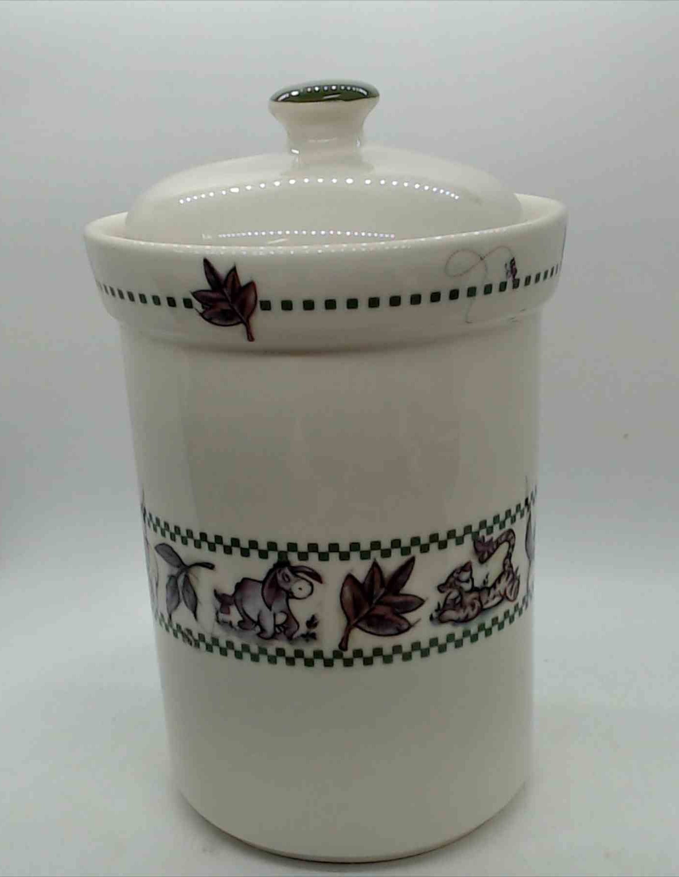 Winnie the Pooh Works Stoneware Jar with lid 8"tall 5" wide