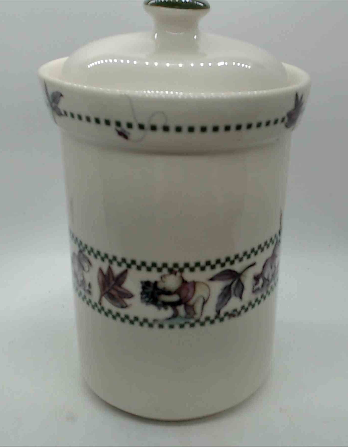Winnie the Pooh Works Stoneware Jar with lid 8"tall 5" wide